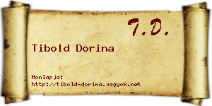 Tibold Dorina névjegykártya